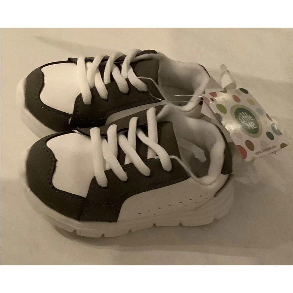 Boys Sneakers Size 5 Little Me Grey White Shoes